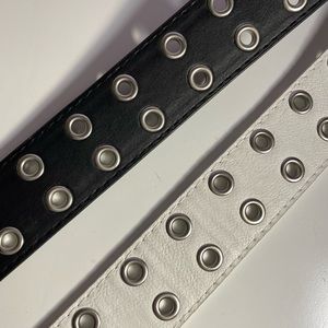 bundle! two double grommet leather belts